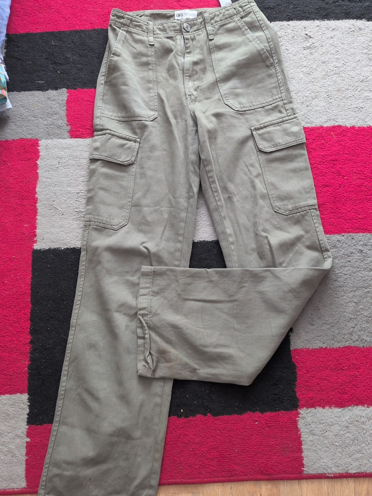 Zara EU 34 Khaki Cargo Trousers