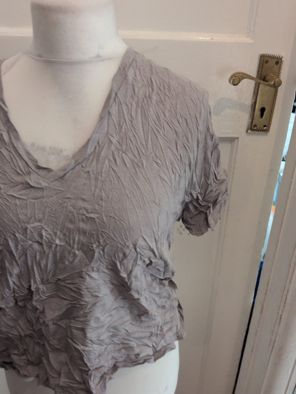 Zara Large Grey V Neck Short Sleeve T-shirt