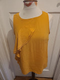 Ladies Oasis Size 10 Orange Sleeveless Blouse Detailed Chest