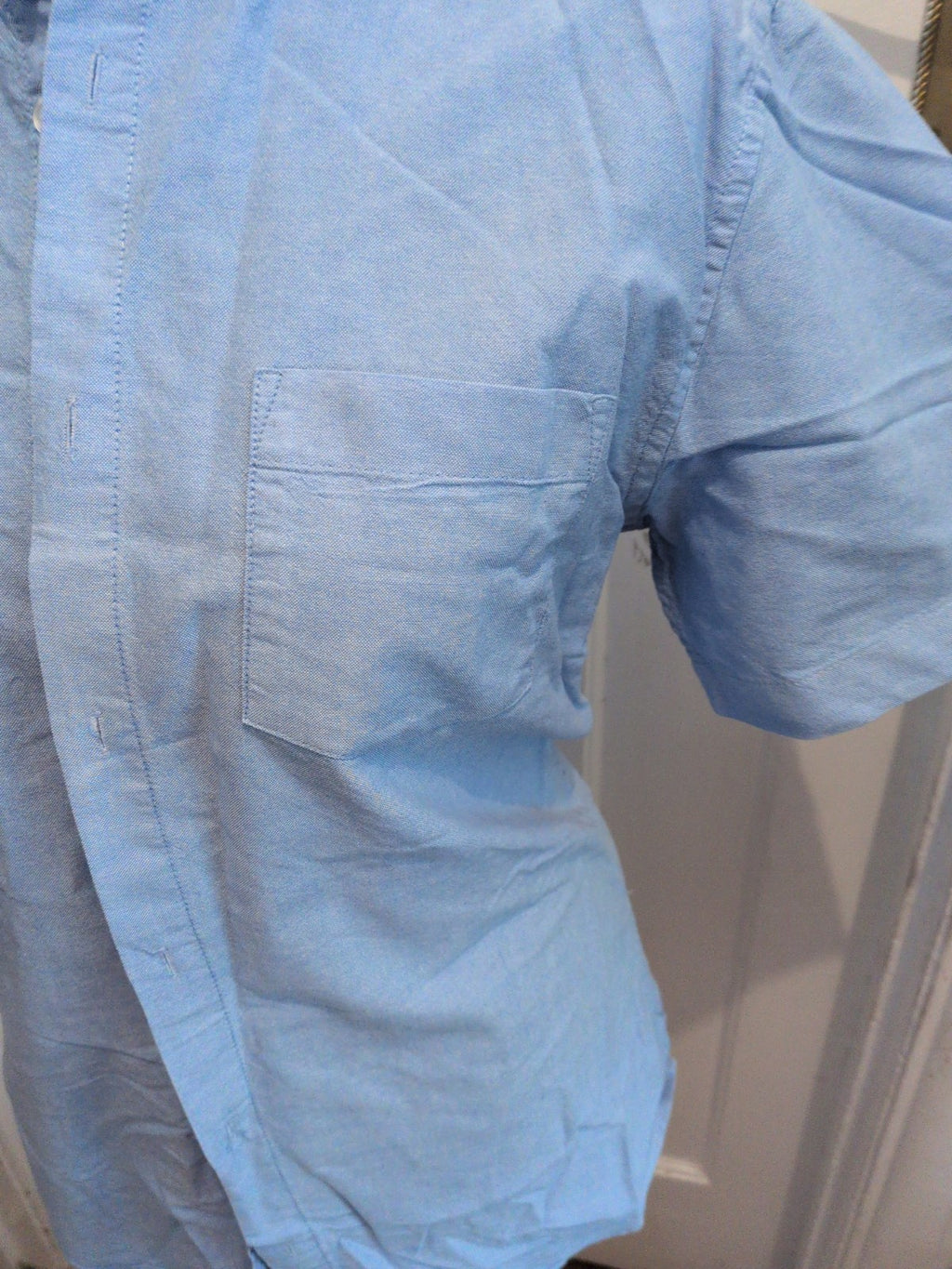 Primark Large Slim Fit Blue Short Sleeve Shirt