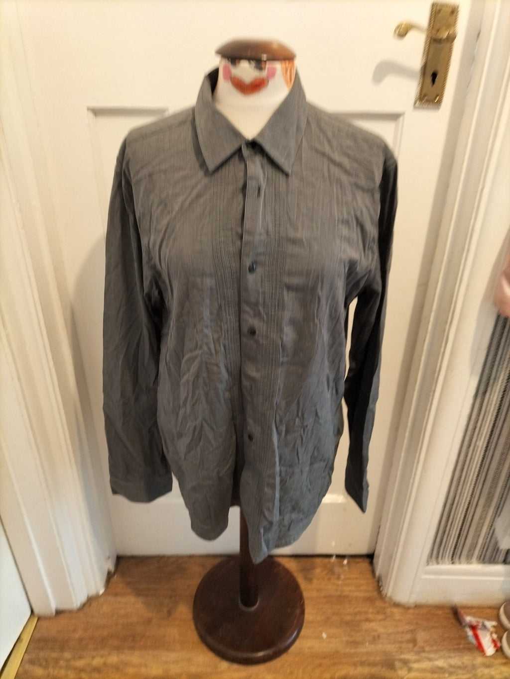 Mens Gap Size 16-16.5" Grey Slim Fit Long Sleeved Shirt