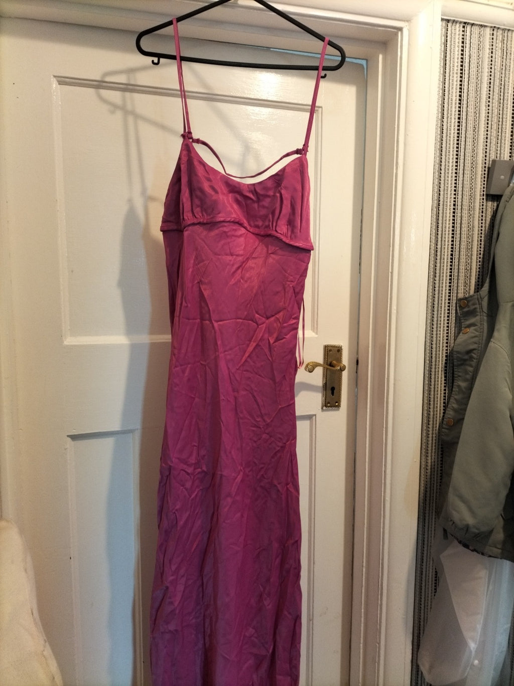 Brand New Ladies Primark Size 12 Hot Purple *silky* Sleeveless Dress