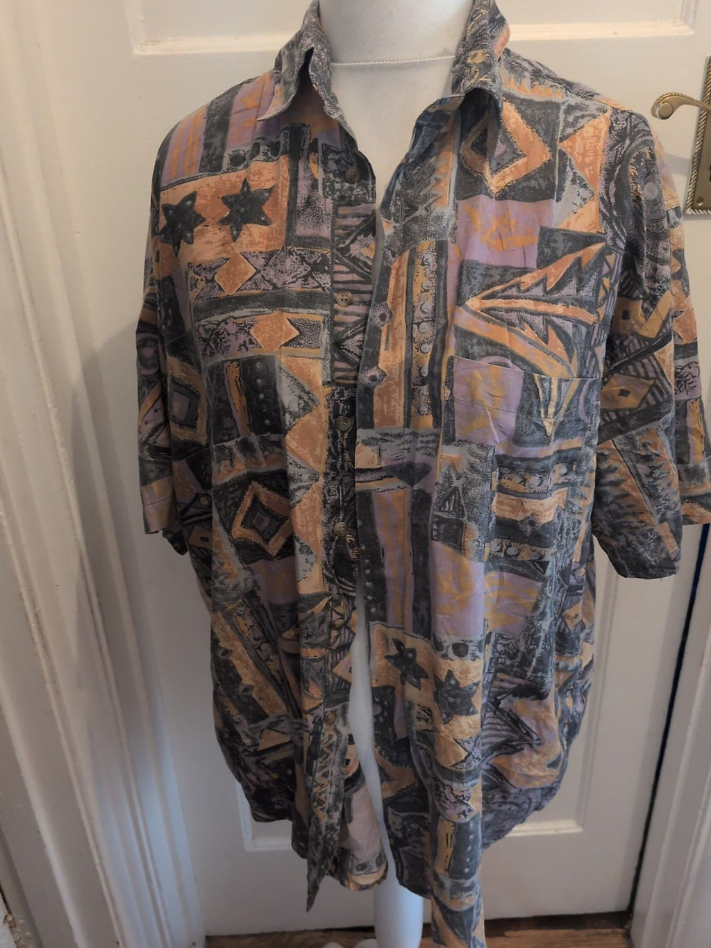 Debenhams Large Yellow/Grey Short Sleeve Shirt