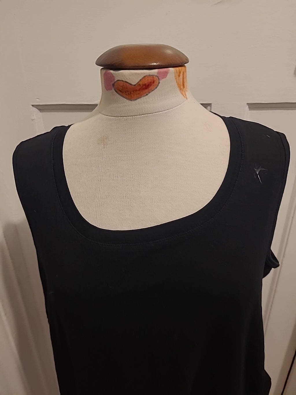 Ladies BM Size Large Black Sleeveless Vest Top