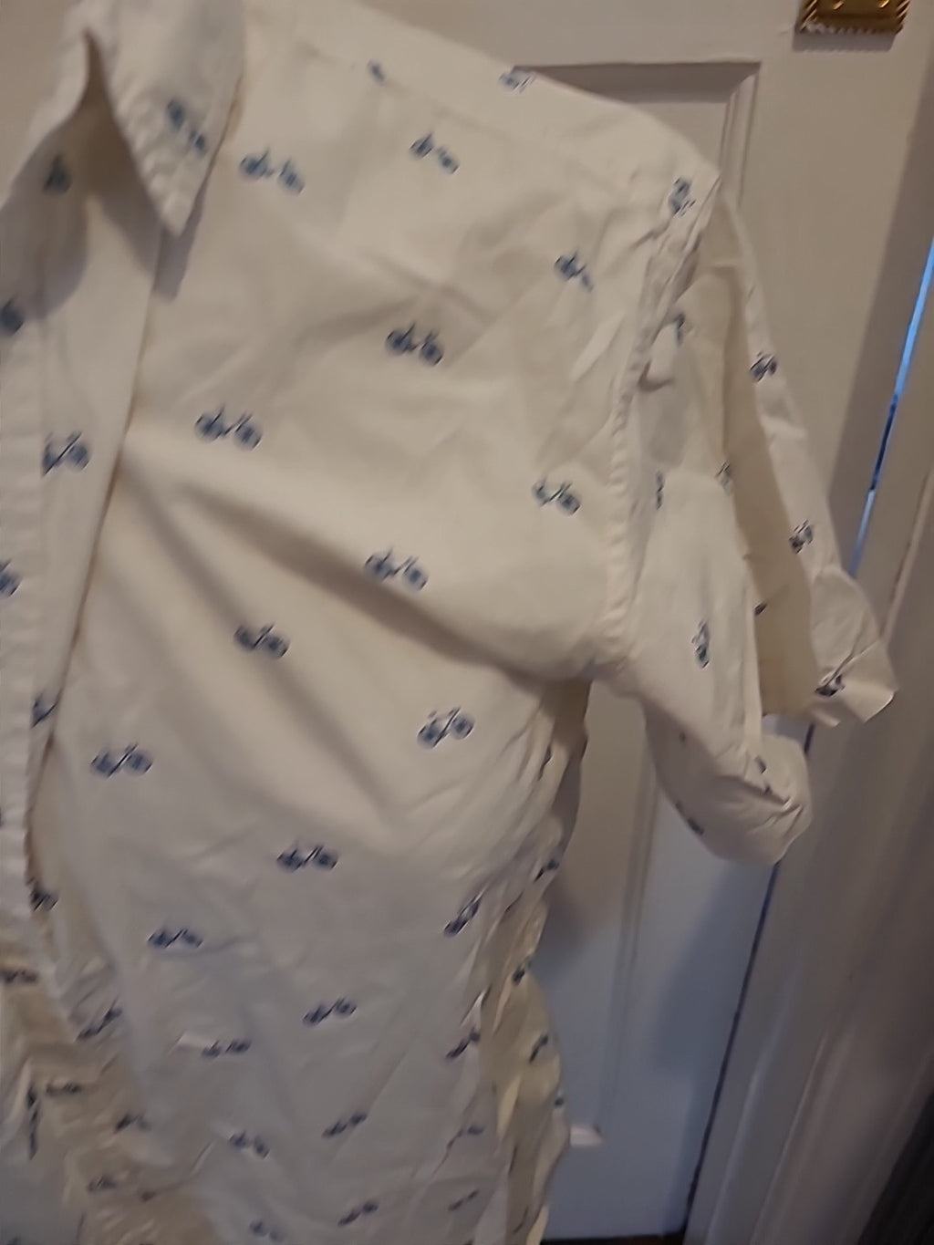 Mens Primark Size Small White Bike Design Short Sleeved Shirt