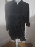 Ladies White Stag Size Small Black Pleated Shirt