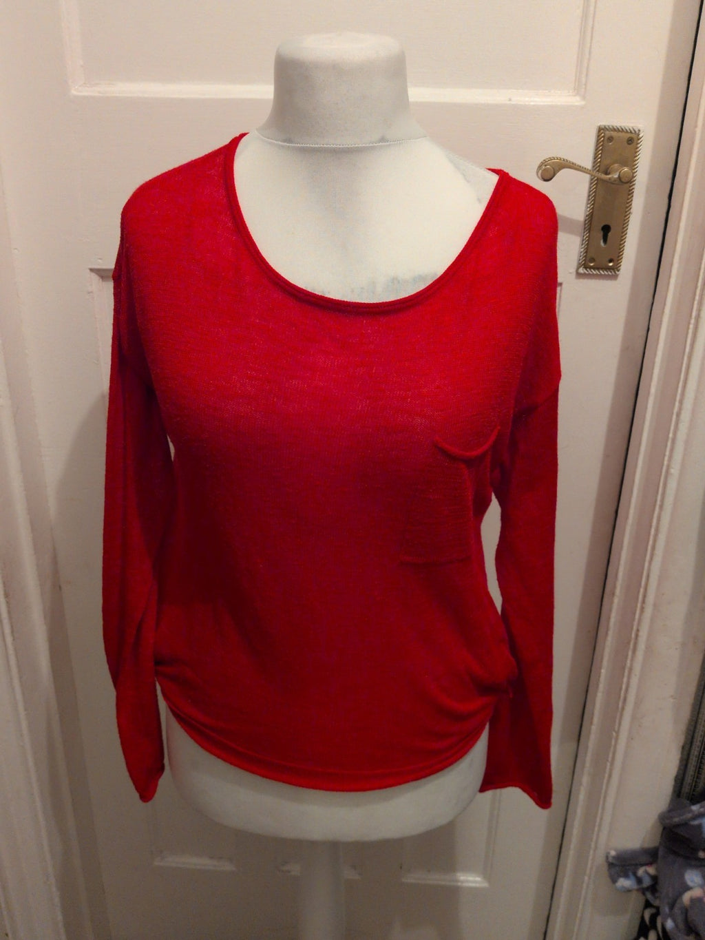 Divided By H&M Small Red Long Sleeve Lightweight Jumper