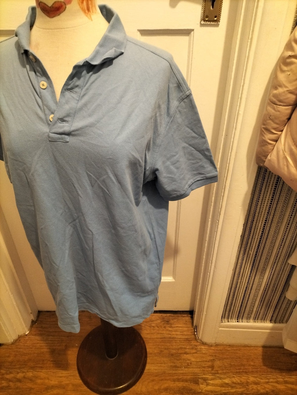 Mens Racing Green Size Large Standard Fit Blue Polo Shirt