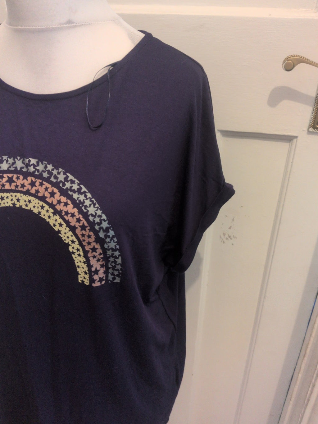 Tu Woman 20 Navy With Rainbow Image Short Sleeve T-shirt
