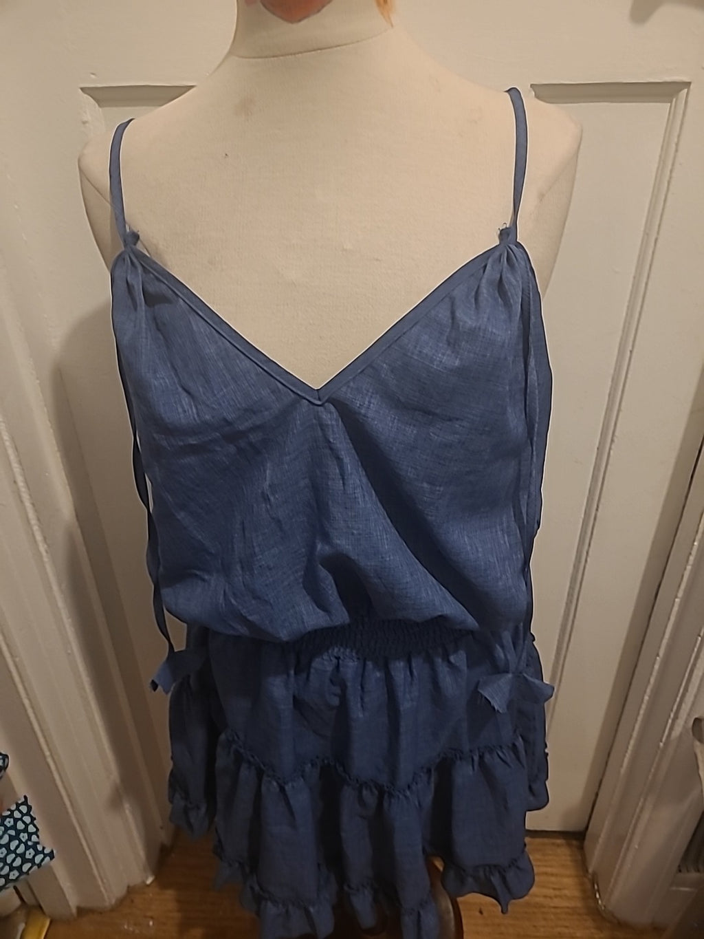 Ladies Chicme Size Large Denim Coloured Sleeveless Dress