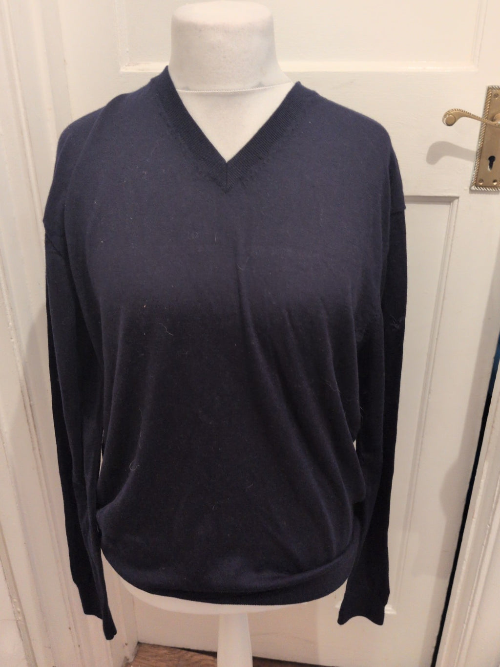 Lyle And Scott 2XL Navy V Neck Jumper