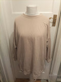 Ladies Glam Doll Size XL Beige With White Printed Back Mid Sleeved T-shirt