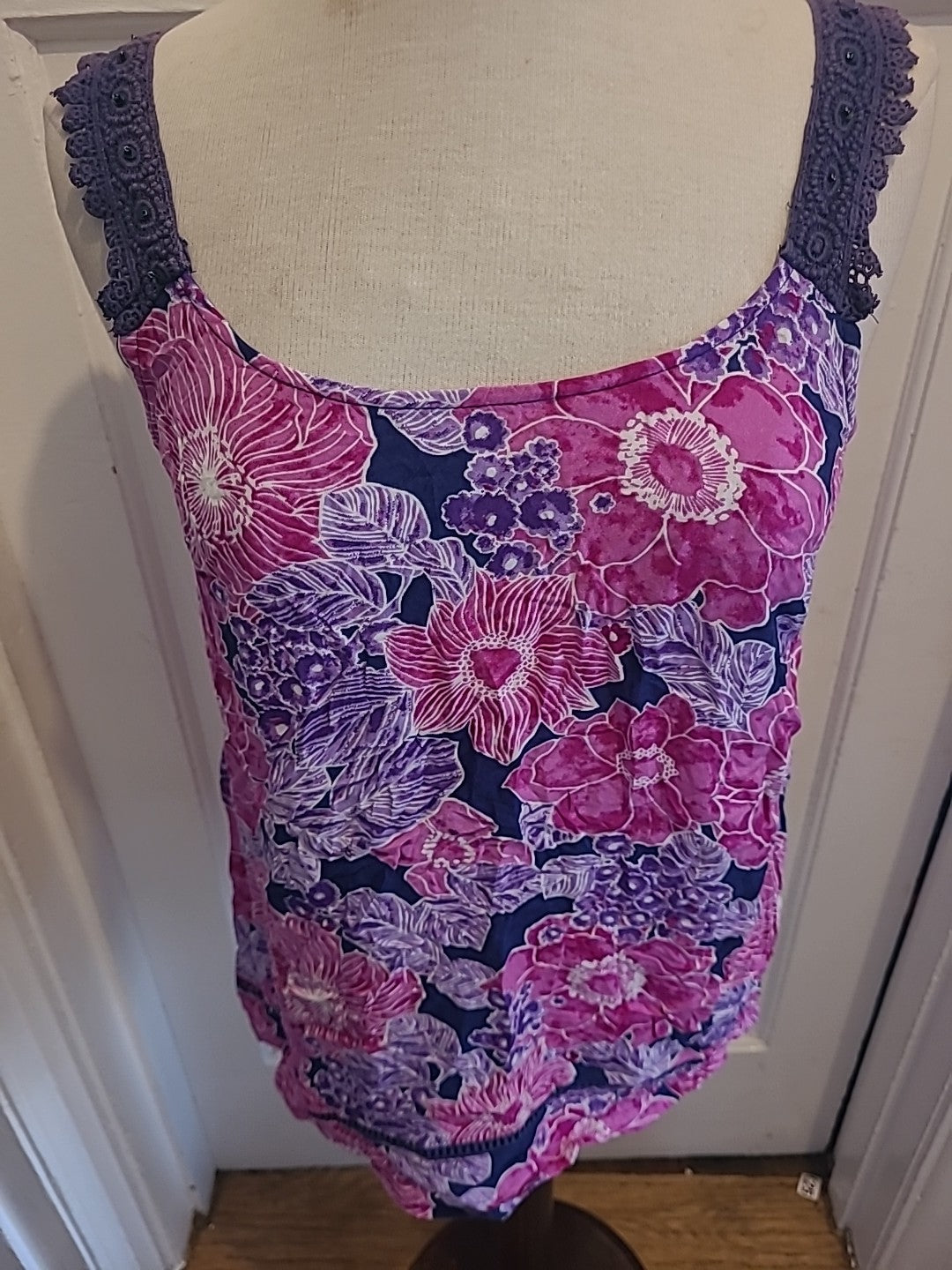 Ladies M&Co Size 12 Purple Toned Sleeveless Cami