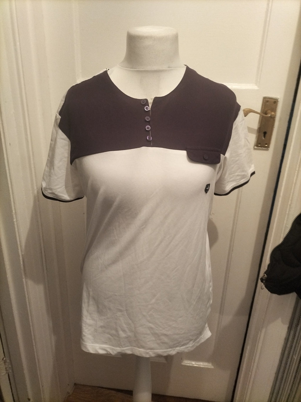 Mens Strength And Honor Size XL Purple And White Short Sleeved Tshirt