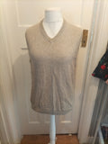 Mens Marks And Spencer Pure Cotton Size Medium Light Grey Sleeveless V-neck...