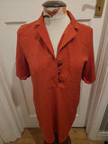 Ladies Primark Size 8 Burnt Orange Short Sleeved Midi Dress