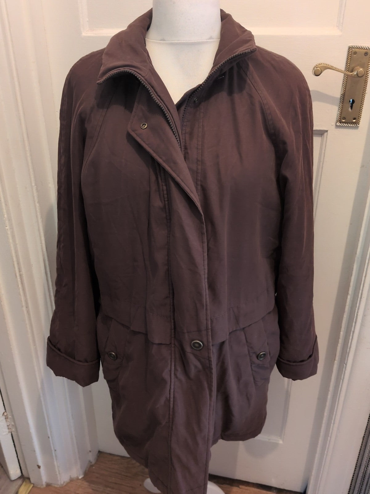 St Michael 12 Brown Zip Slight Padding Coat