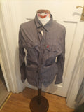 Mens Onfire Size Medium Grey Patterned Long Sleeved Shirt