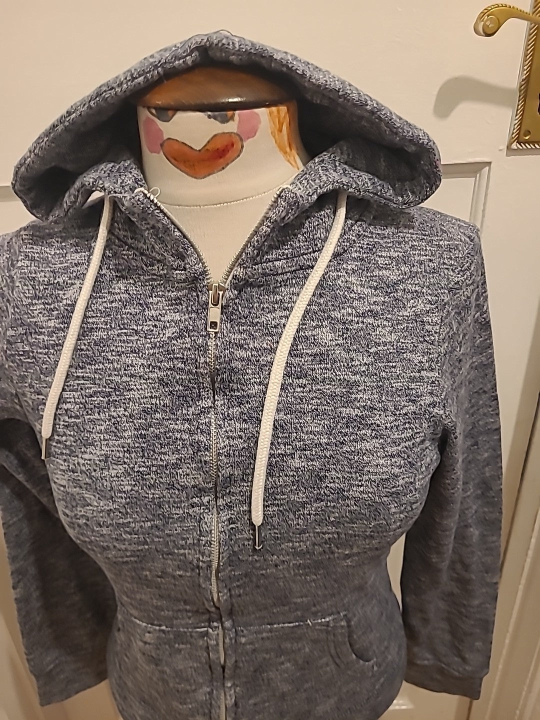 Ladies Primark Size 6 Grey Fleck Zip Through Hoodie
