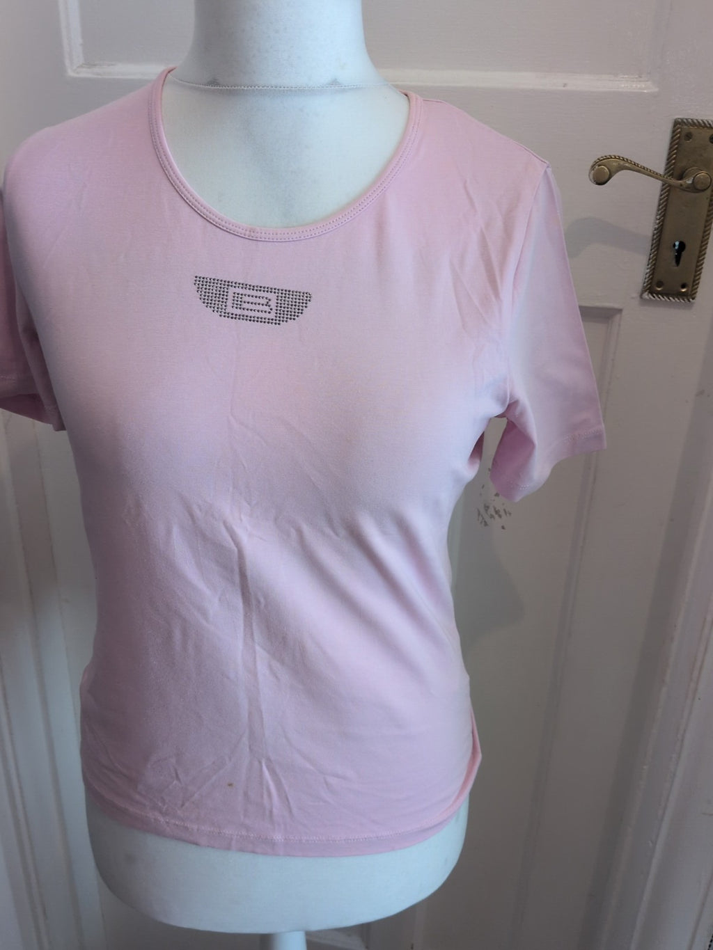 Basler 14 Pink Print Short Sleeve T-shirt Mark On Front