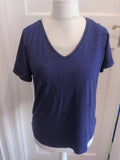 Ladies MONSOON size 14 V Neck Sparkly Purple/blue Top Free Delivery
