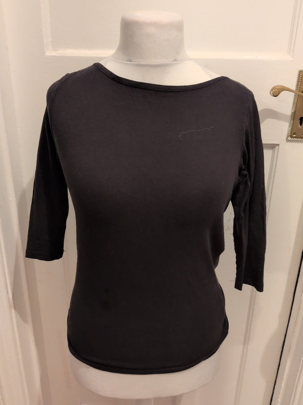 Primark 12 Black Slash Neck Long Sleeve T-shirt