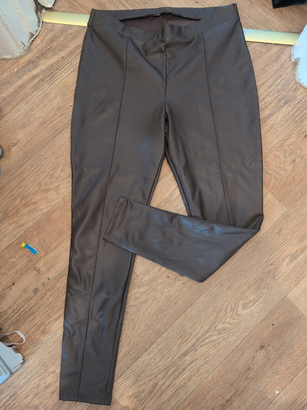 16 Brown Pleather Trousers