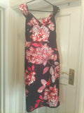Ladies Missguided Size 10 Black Floral Sleeveless Dress