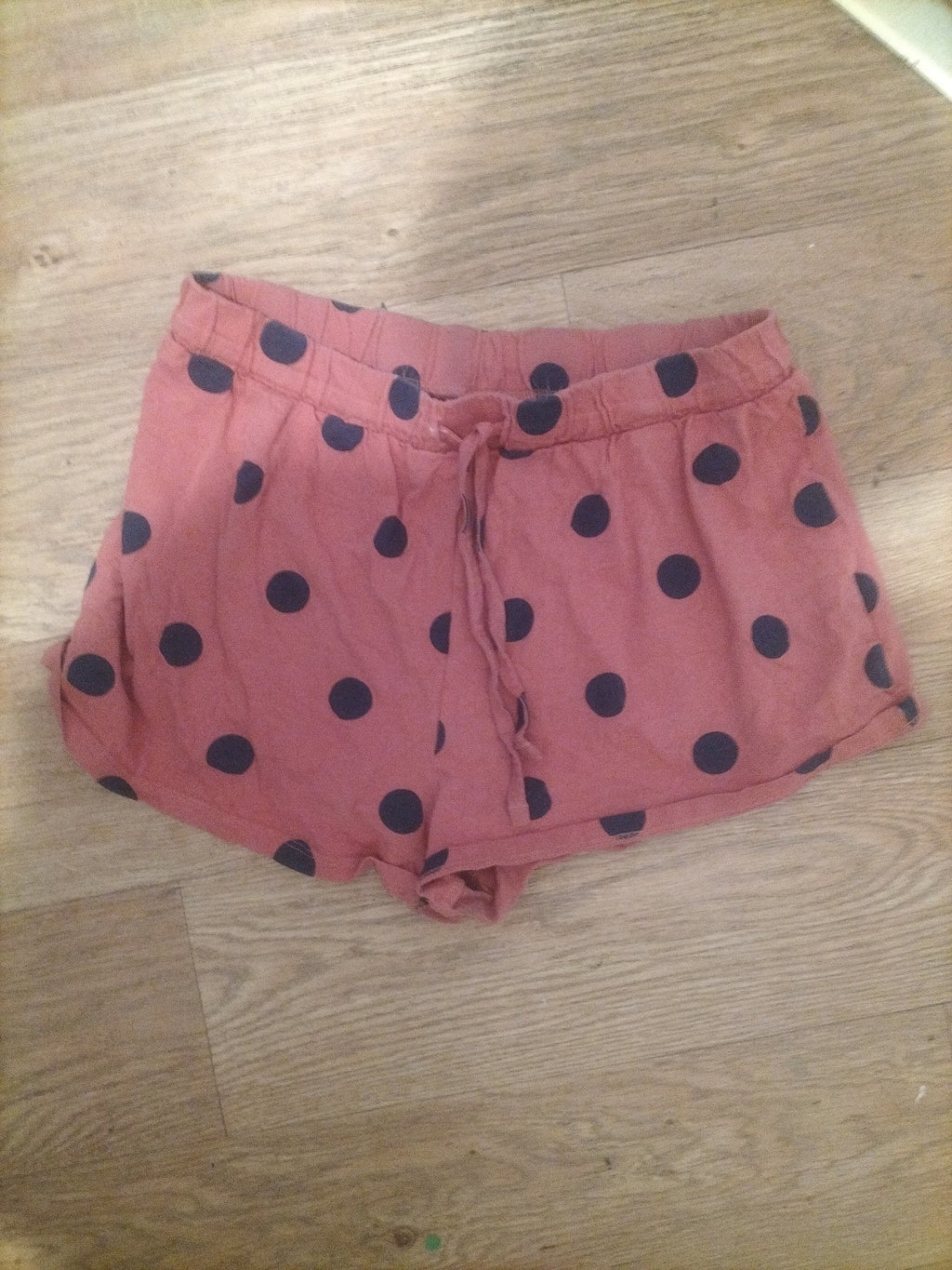Ladies Next Sise Small Rust Polkadot Sleep Shorts Elasticated
