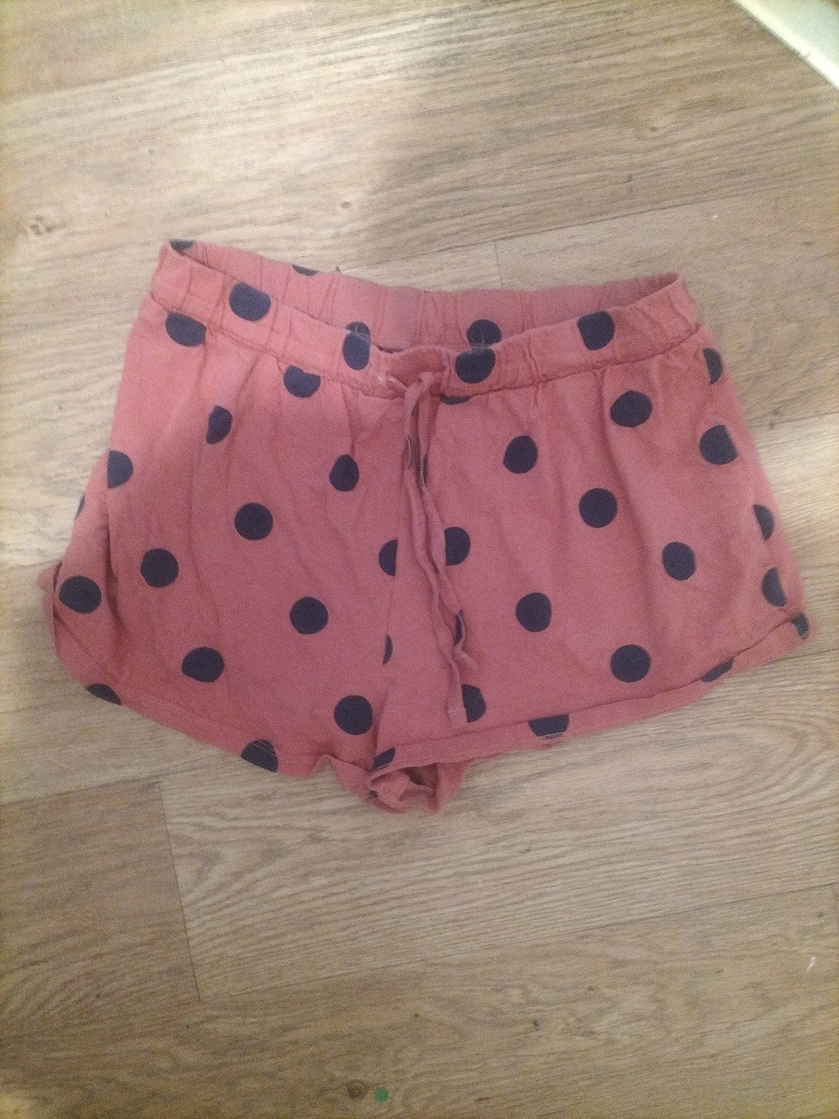 Ladies Next Sise Small Rust Polkadot Sleep Shorts Elasticated