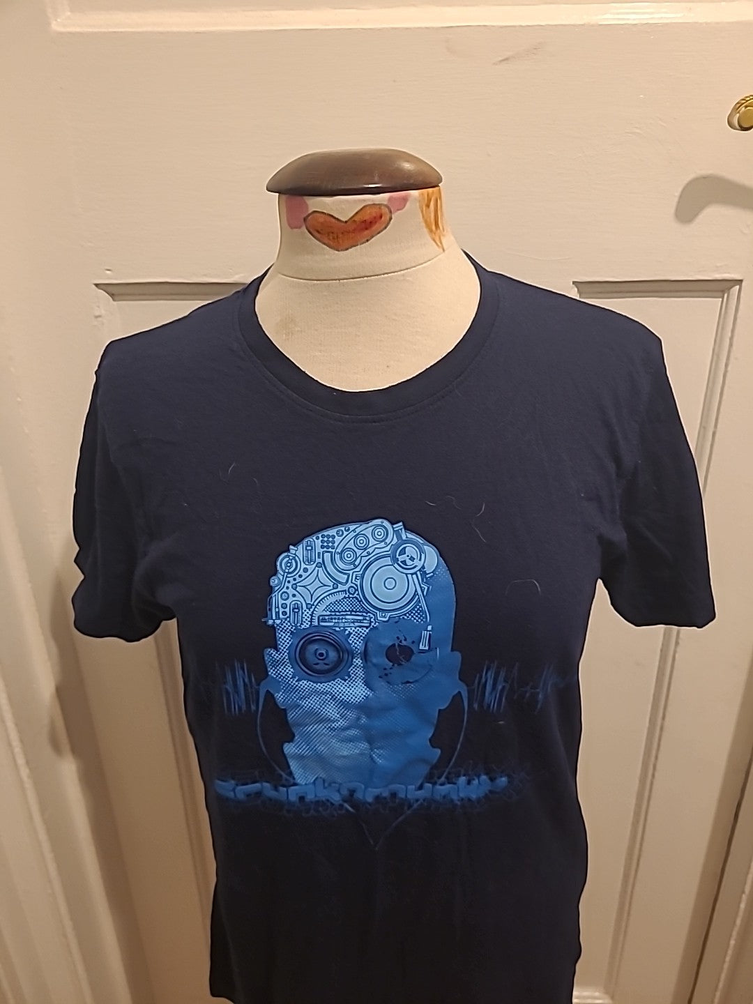 Mens Crunkn Monkey Size Medium Navy Blue Print Short Sleeved Tshirt