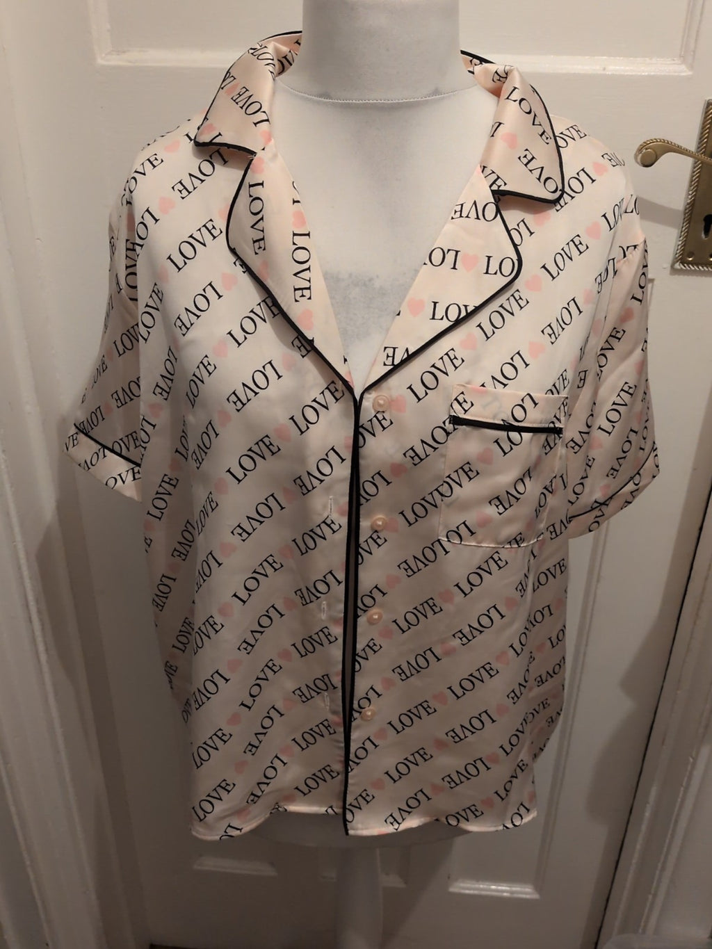 Brand New Primark 14-16 Pink Pyjama Top "Love"