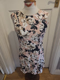 Ladies Dorothy Perkins Size 10 Black Pink Floral Sleeveless Dress