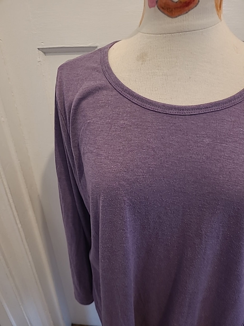 Ladies Shein Size 2xl Purple Lace Hem Long Sleeved Tshirt