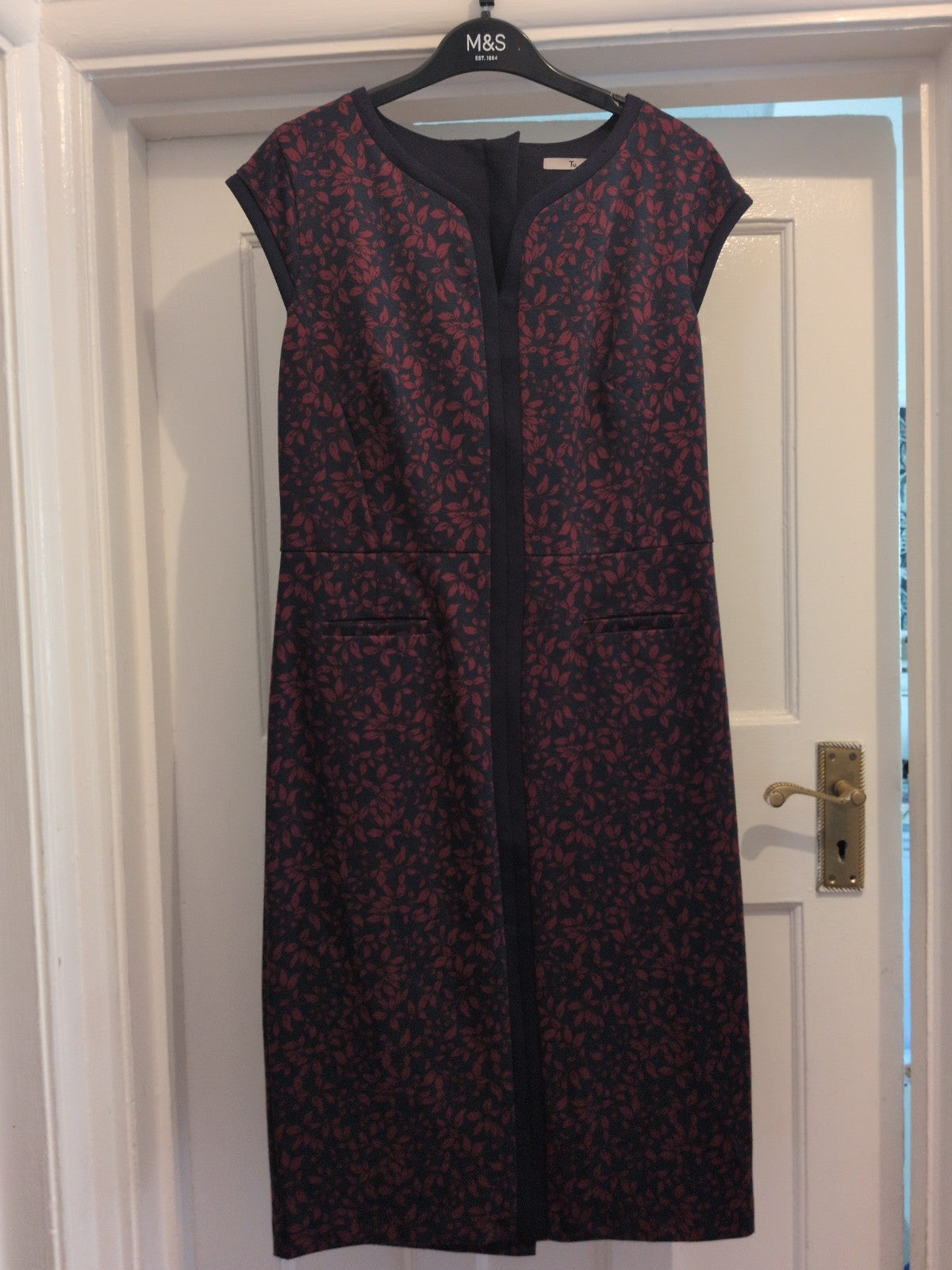 Tu 10 Navy And Purple V Neck Sleeveless Dress