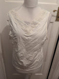 George 22 Ivory Lace Neck Sleeveless Pyjama Top