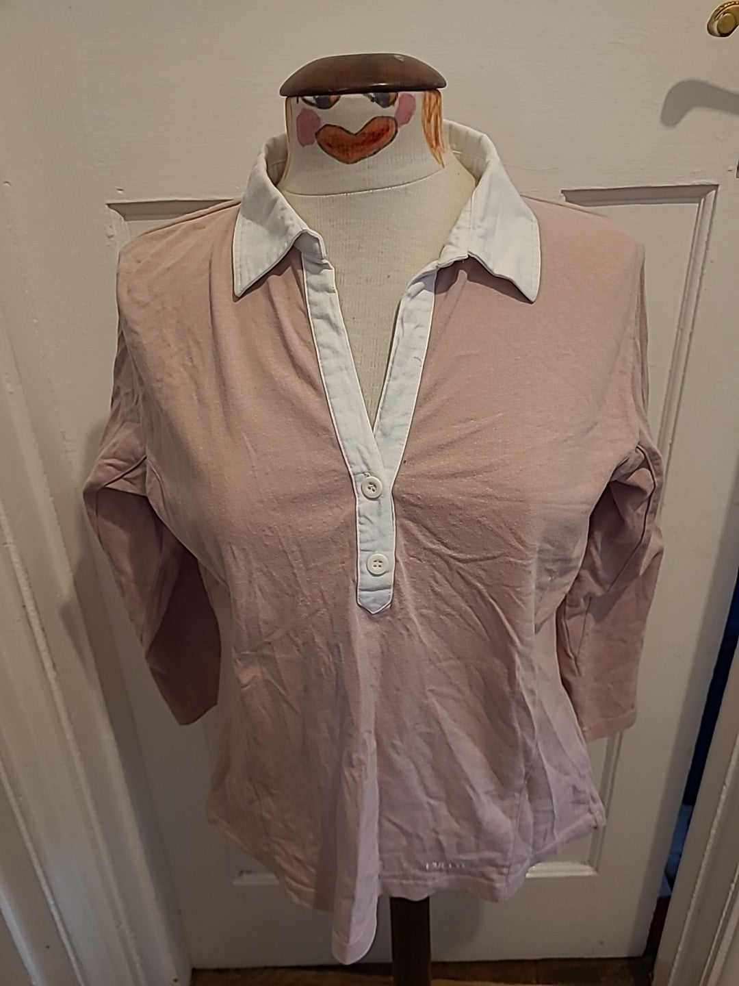Ladies Puffa Country Size 16 Pale Pink Collared Blouse