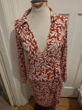 Ladies Espirit Size XL Rust/White Floral Wrap Dress