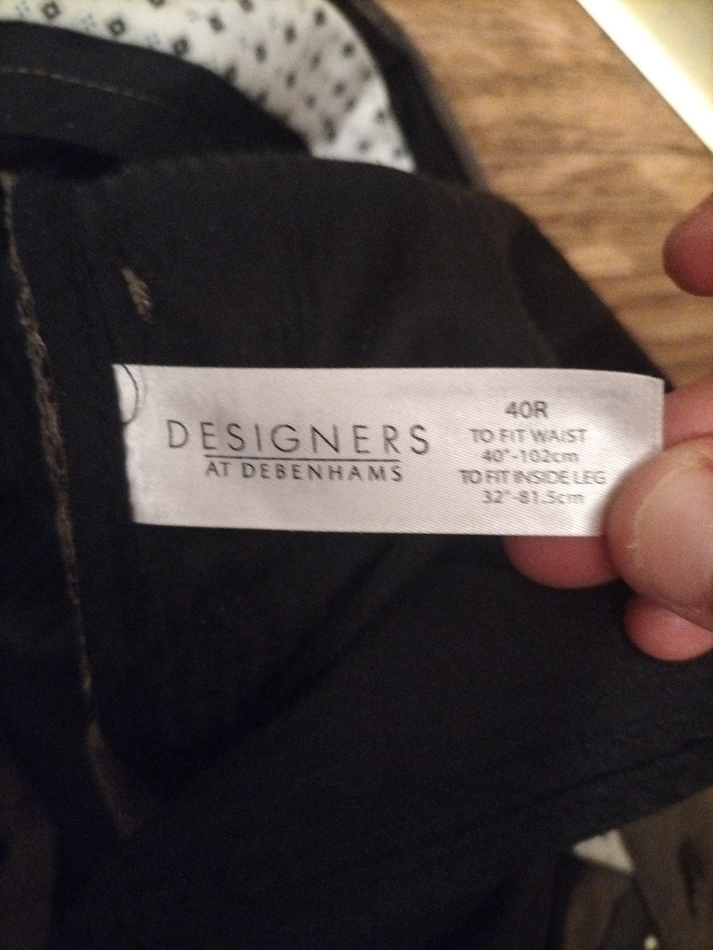 Mens Designers@ Debenhams Size 40R Khaki Trousers