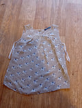 Ladies Primark Size 8 Beige White Dog Pattern Sleeveless Blouse