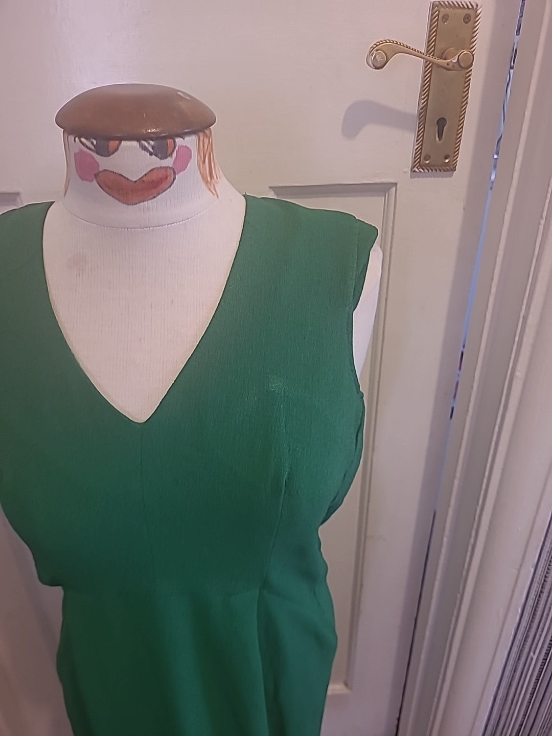 Ladies H&M US 8 Bottle Green Short Sleeve Dress