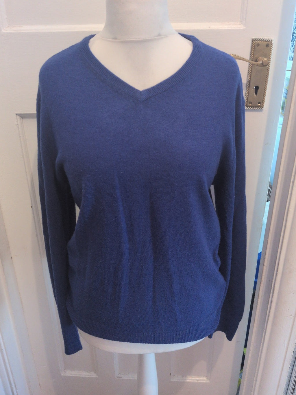 Peacocks Medium Deep Blue Ultra Soft V Neck Jumper