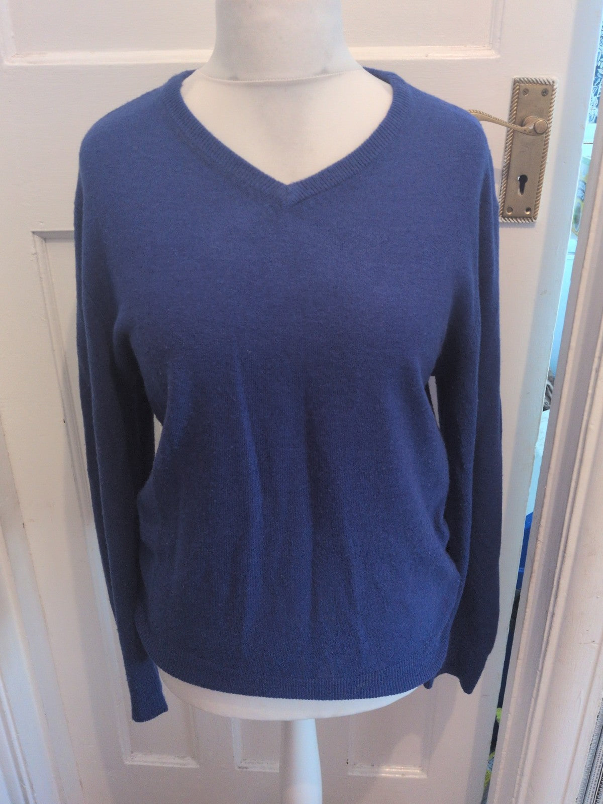 Peacocks Medium Deep Blue Ultra Soft V Neck Jumper