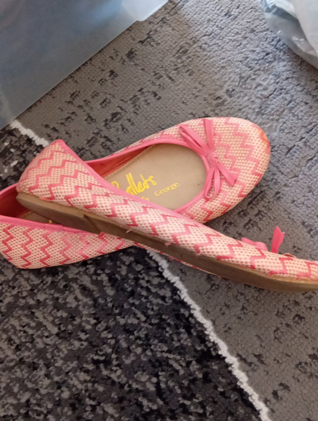 Ladies Flats Size 7 George Peach/cream Free Delivery