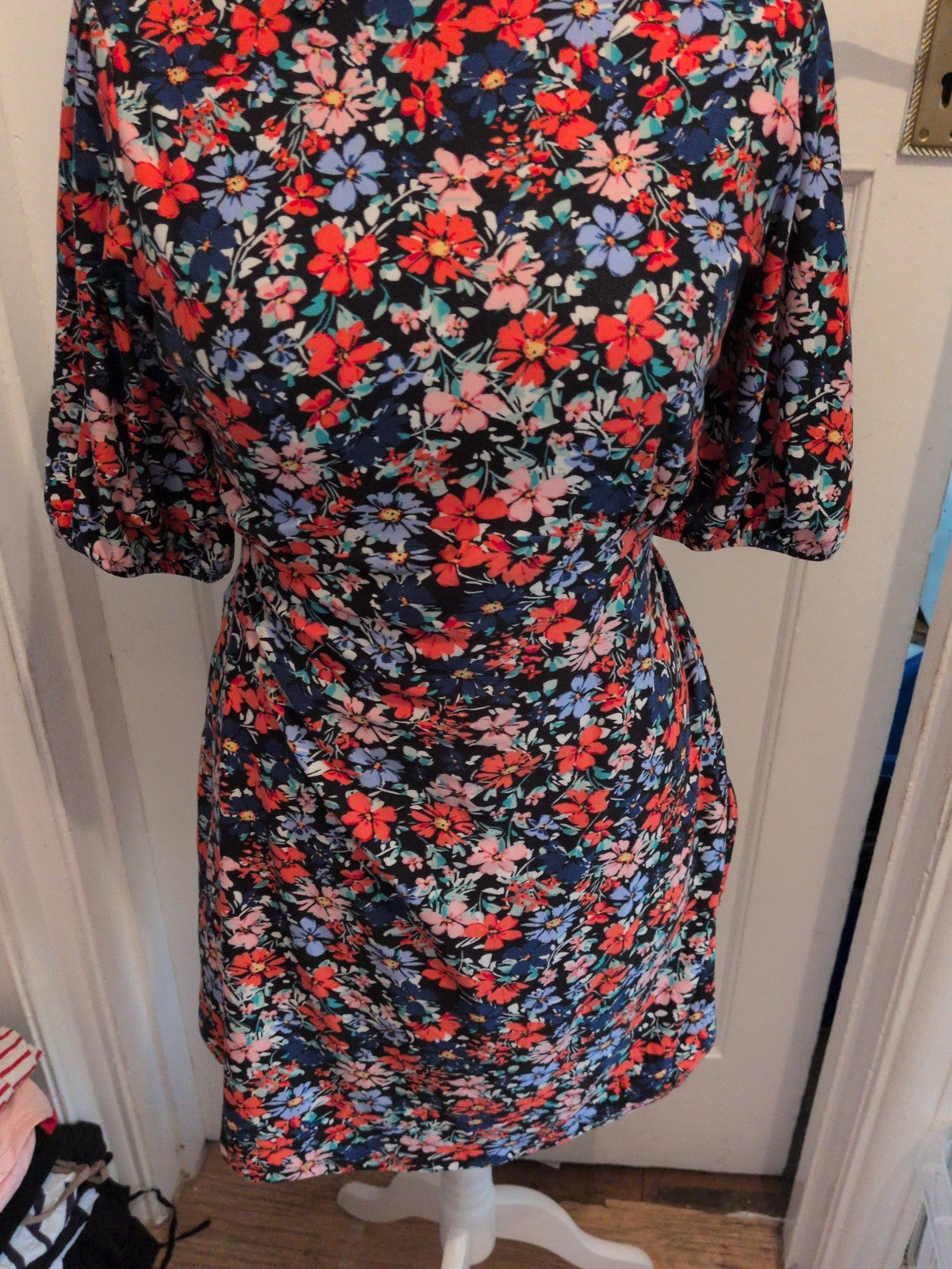 Papaya 16 Multi Flower Short Sleeve Dress