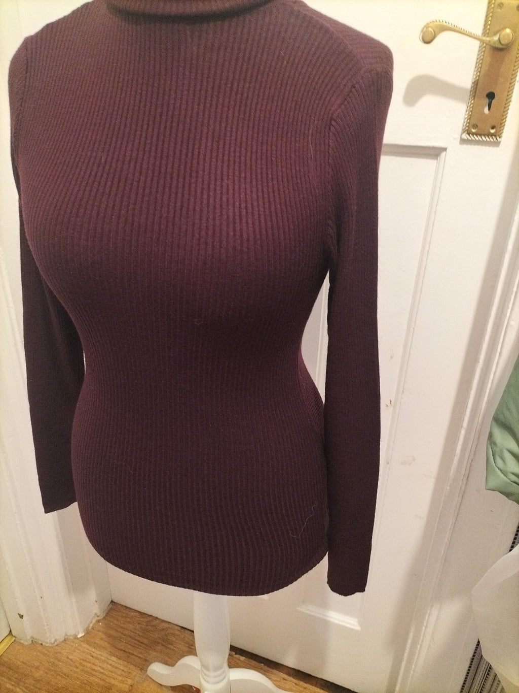 Ladies Primark Size 12 Dark Purple High Neck Jumper