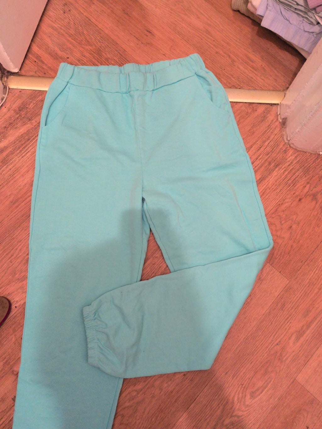 XL Aqua Blue Elasticated Joggers Ladies