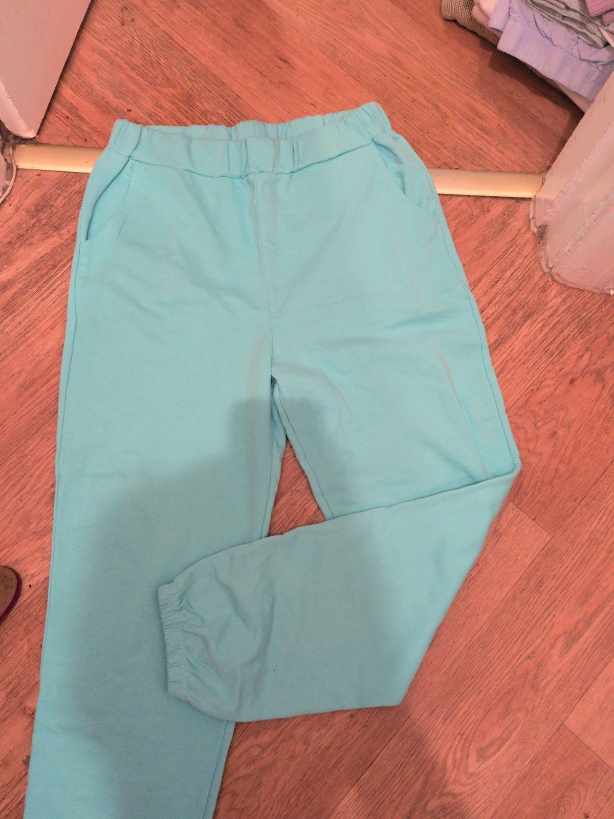 XL Aqua Blue Elasticated Joggers Ladies