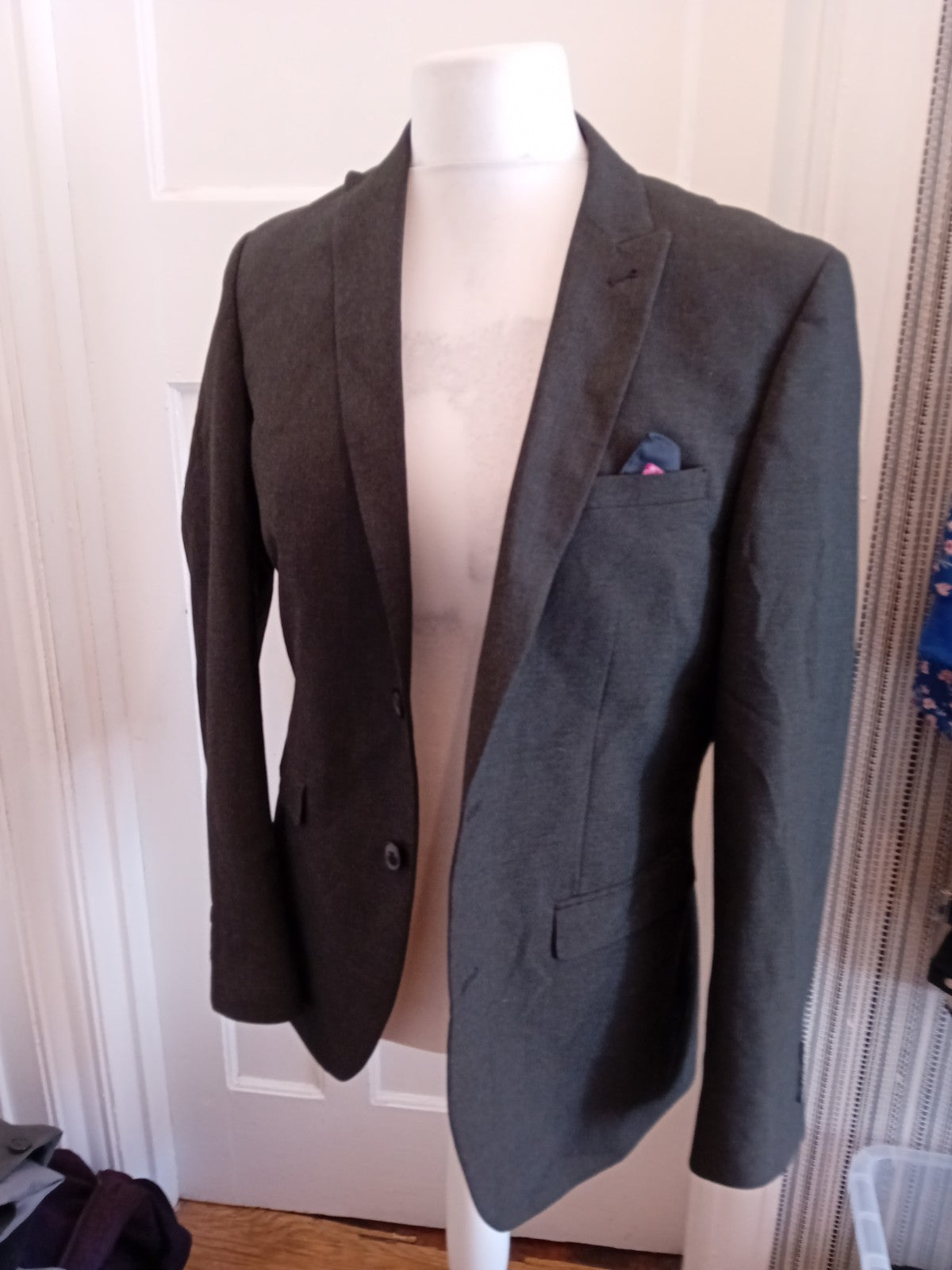 Mens Next Size 40r Grey Long Sleeve Blazer