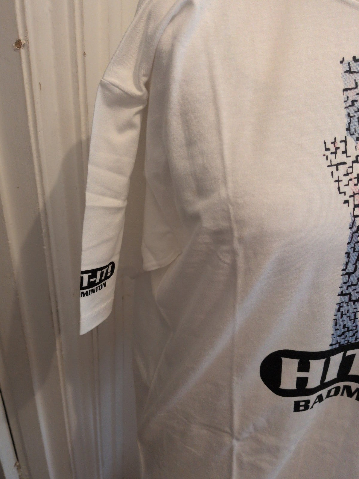Brand New Large White Badminton Printed Short Sleeve T-shirt